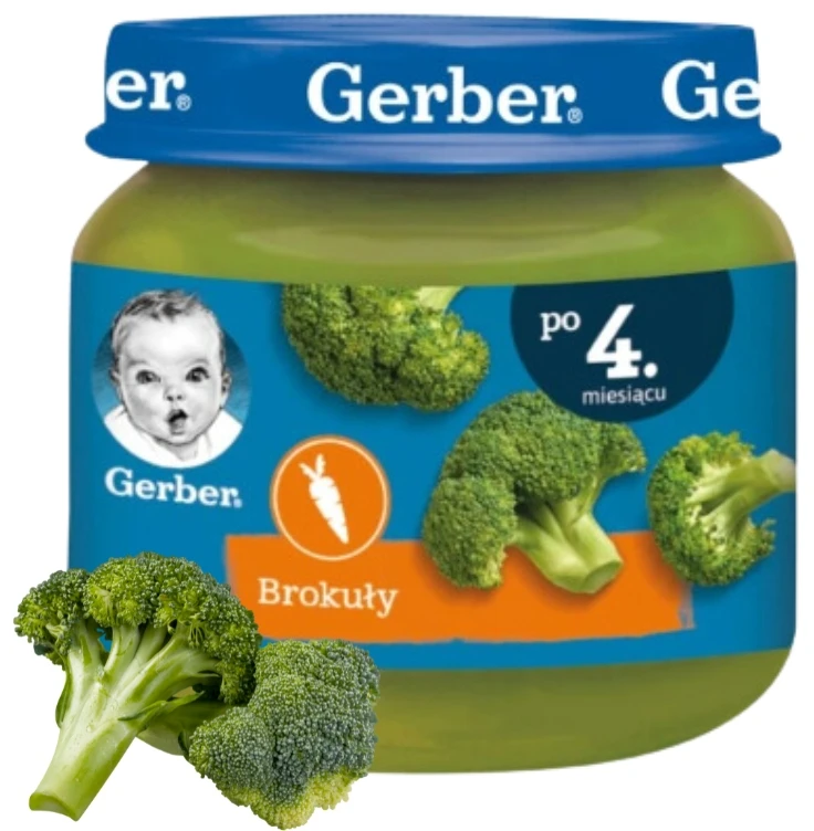 Pirmosios Daržovės Vakarienės Gerber Brokoliai Morkos nuo 4 mėnesių 6x 80 g