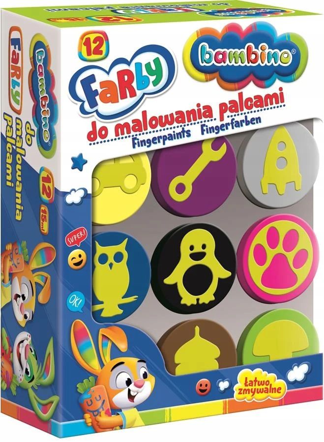 BAMBINO Pirštų dažai 12 spalvų