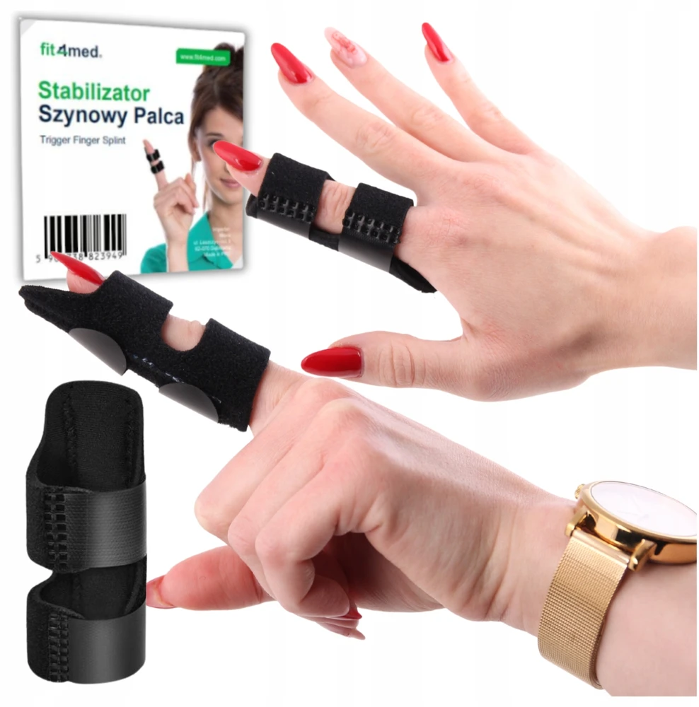 Pirštų ortozės rankų stabilizatorius, Fit4Med, UNIVERSALUS, juoda