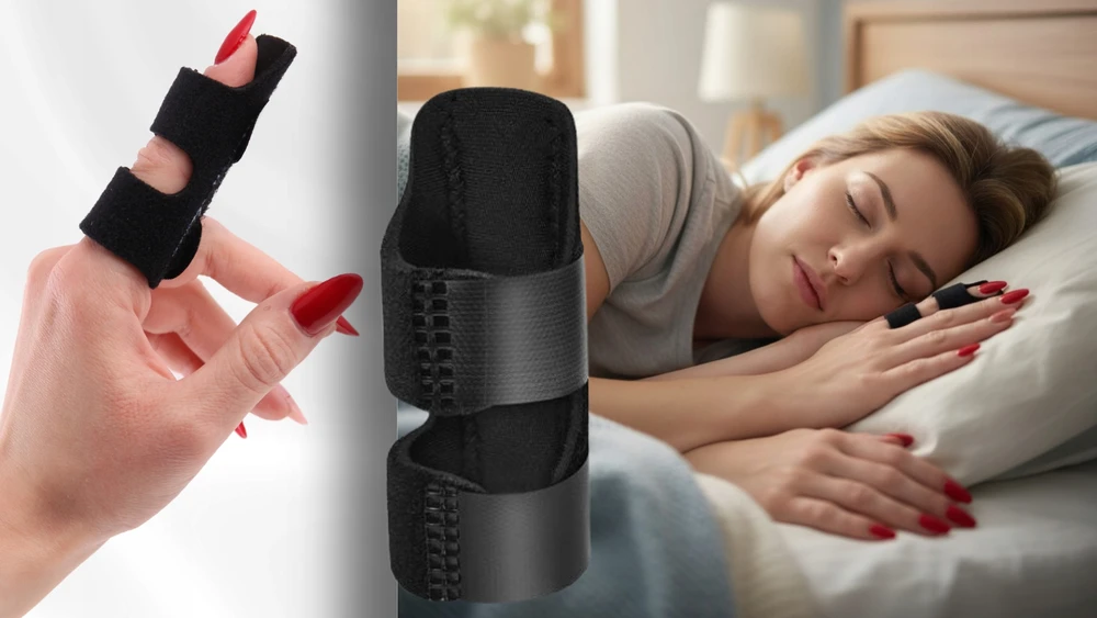 Pirštų ortozės rankų stabilizatorius, Fit4Med, UNIVERSALUS, juoda