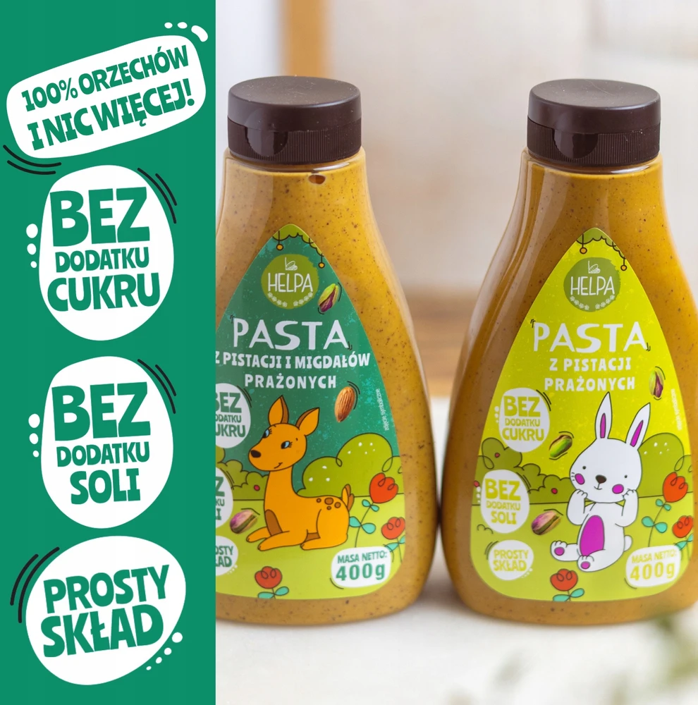 Pistacijų ir skrudintų migdolų pasta 400g HELPA 100% riešutai