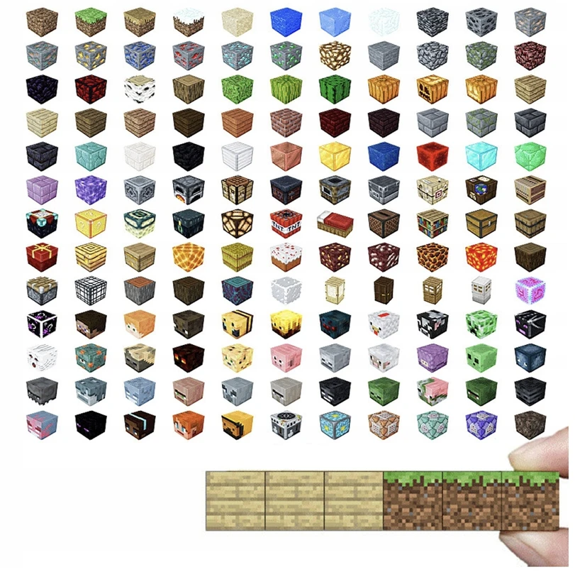 Pixele 3D magnetiniai blokai 180 elementų + figūrėlė + dėžutė