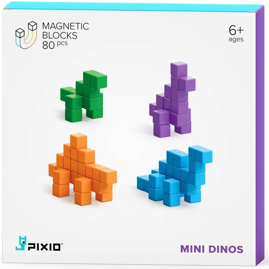 PIXIO MAGNETINIAI BLOKAI - MINI DINOS 80 VNT
