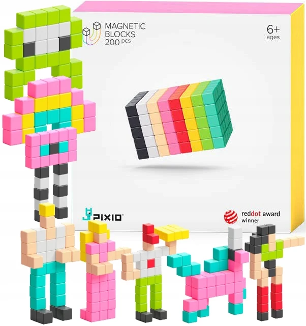 Pixio magnetiniai konstruktoriai, 200 detalių, Design serija