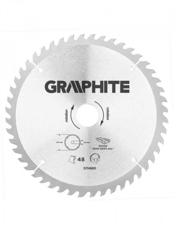 Graphite Grafitinis diskinis pjūklas 216x30x3,2mm 48z. - 57H680