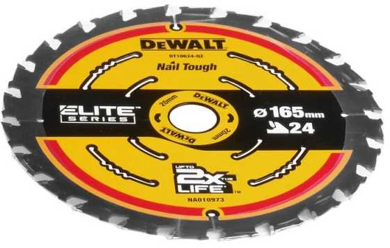 Pjovimo diskas medienai DeWalt; 165x1,65x20,0 mm; Z24; 18°