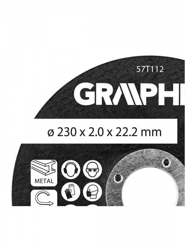 Graphite Pjovimo diskas, metalo „Corundum“ 230 x 2,0 x 22,2 mm, 41 A46-S-BF