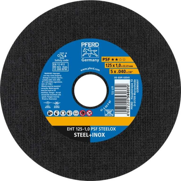 Nerūd. plieno pjovimo diskas PFERD EHT 125x1,0mm A60 P PSF-INOX