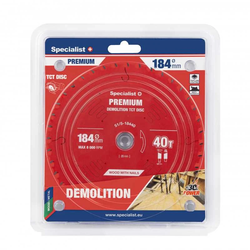 Pjovimo diskas SPECIALIST+ Demolition 184x40Tx20/16mm