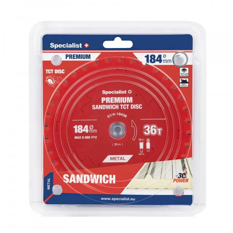 Pjovimo diskas SPECIALIST+ Sandwich 184x36Tx20/16mm