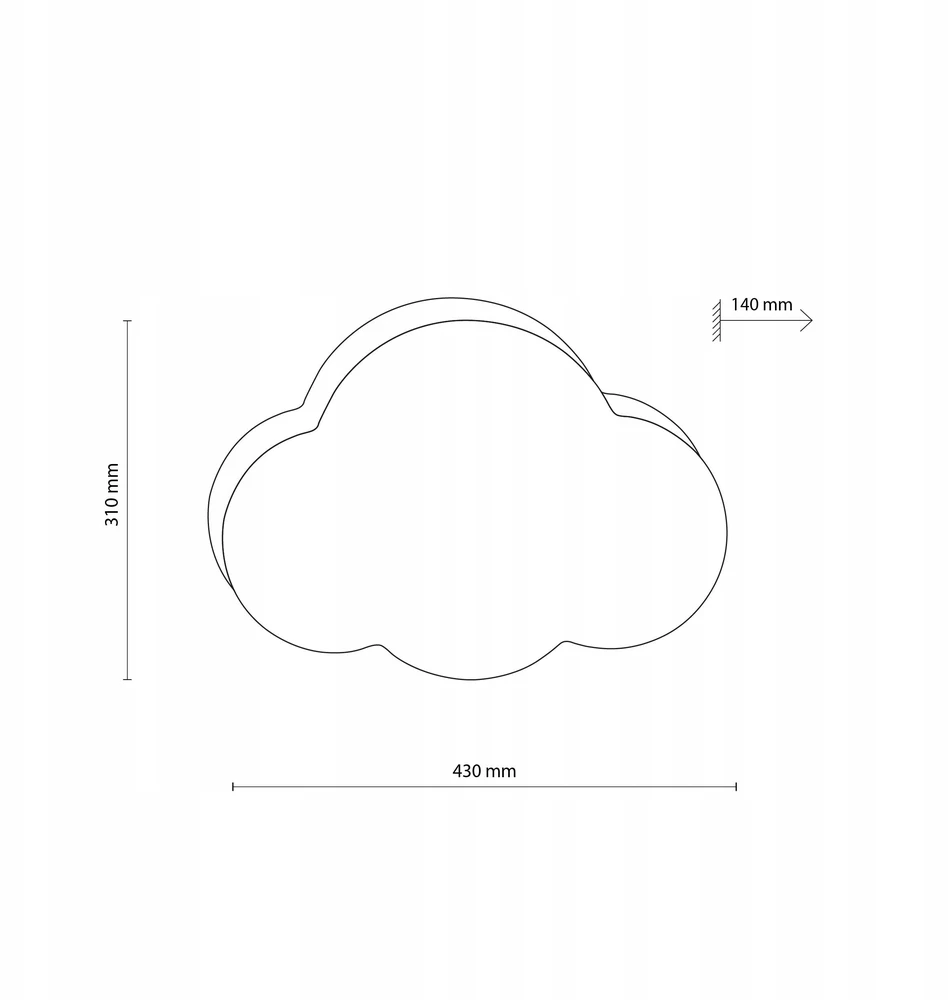 PLAFON LAMPA SUFITOWA TK LIGHTING CLOUD 6074 KSZTAŁT CHMURKI E27 Mėlynas