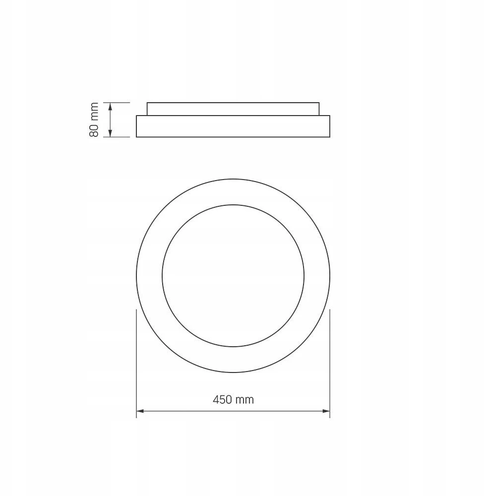 Lubinis šviestuvas Plafoninė apvali LED RGB lempa Videx 72W paviršinė juoda 45cm 4700lm + nuotolinio valdymo pultas