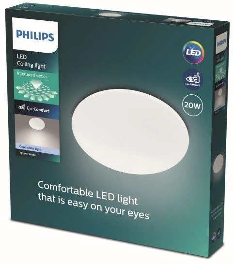 Lubinis šviestuvas Plafoninis LED šviestuvas PHILIPS, 20 W, 4000 K, 2300 lm, baltos sp., Ø39 cm