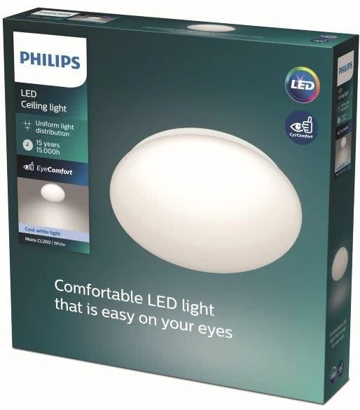 Lubinis šviestuvas Plafoninis LED šviestuvas PHILIPS, 20 W, 4000 K, 2300 lm, baltos sp., Ø39 cm
