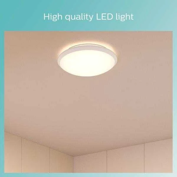 Lubinis šviestuvas Plafoninis LED šviestuvas PHILIPS CAVANAL, 12 W, 2700 K, 1200 lm, IP44, dimer., baltos sp., Ø25 cm