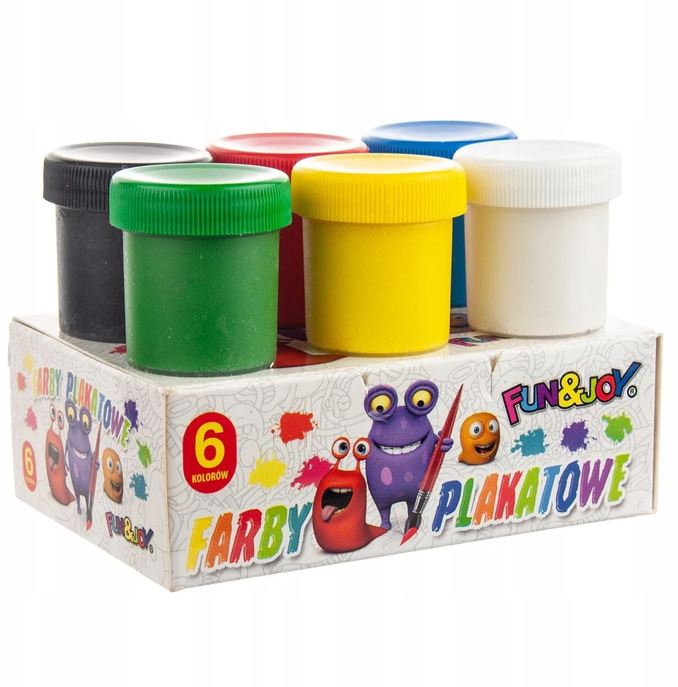 Plakatiniai dažai Titanum Fun&joy, 6 spalvų, 20ml