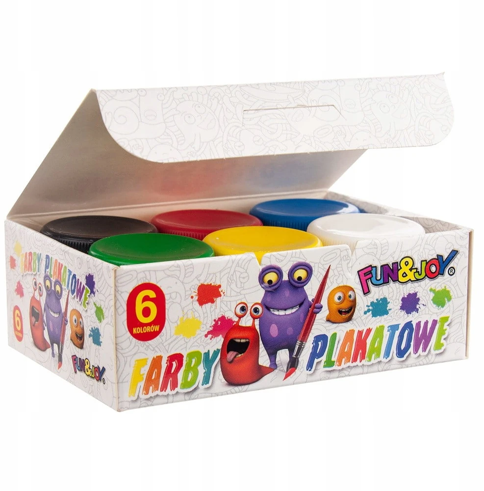 Plakatiniai dažai Titanum Fun&joy, 6 spalvų, 20ml