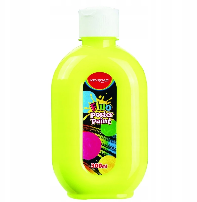 Plakatų dažai Keyroad Fluo 300ml, neoniniai geltoni