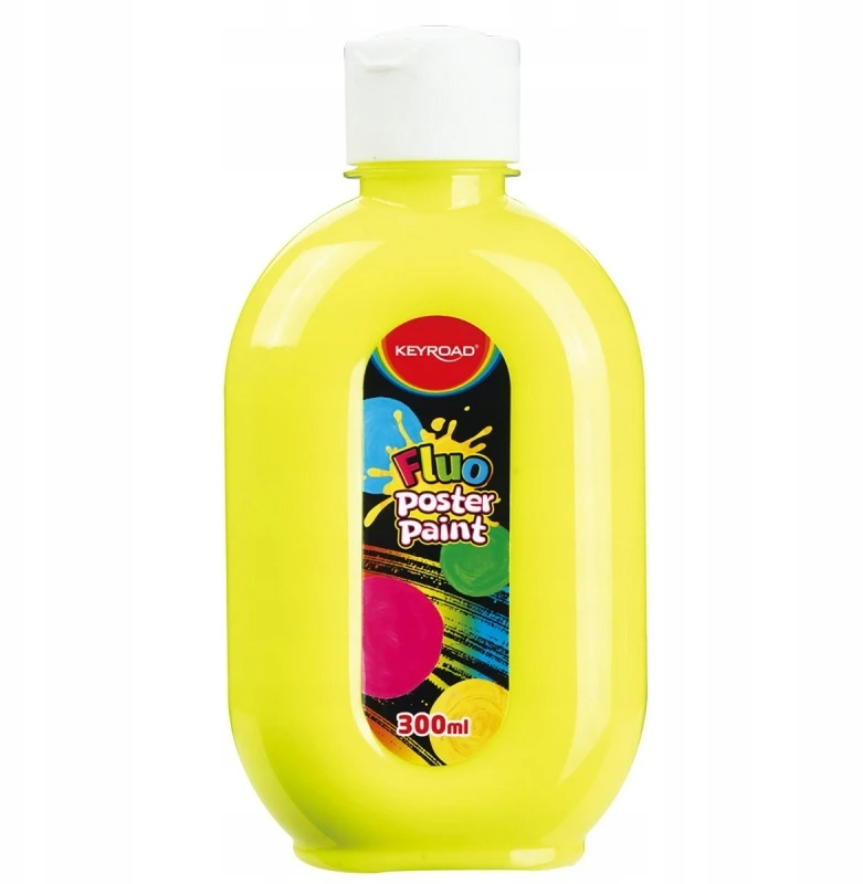 Plakatų dažai Keyroad Fluo 300ml, neoniniai geltoni