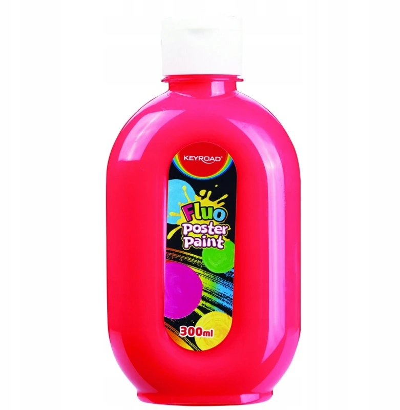 Plakatų dažai Keyroad Fluo, 300ml, neoniniai raudoni