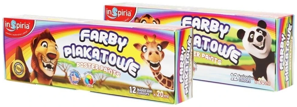 Plakatų dažai Schemat, 6 spalvų rinkinys, 20 ml