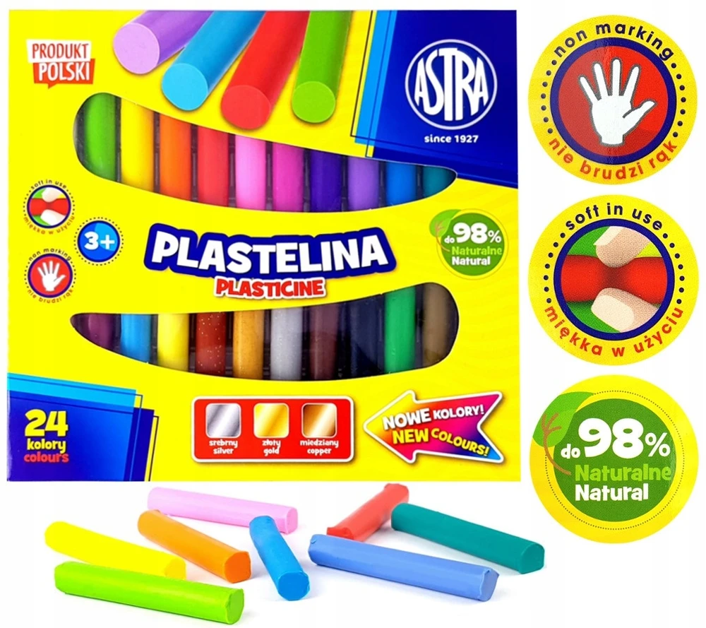 Plastelina 24 kolory ASTRA