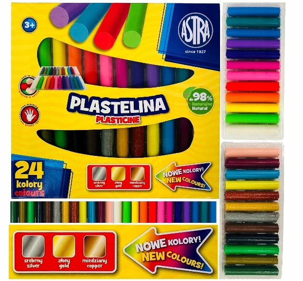 Plastelina 24 kolory ASTRA