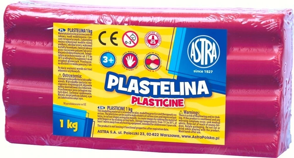 Plastelina Astra 1kg - Rožinė, Minkšta ir Lengvai Formuojama