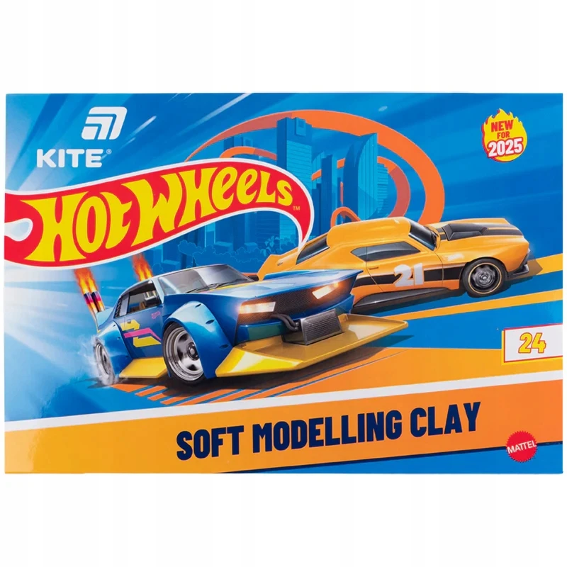 Plastelina woskowa komplektas 24 kolory do prac plastycznych Hot Wheels Kite