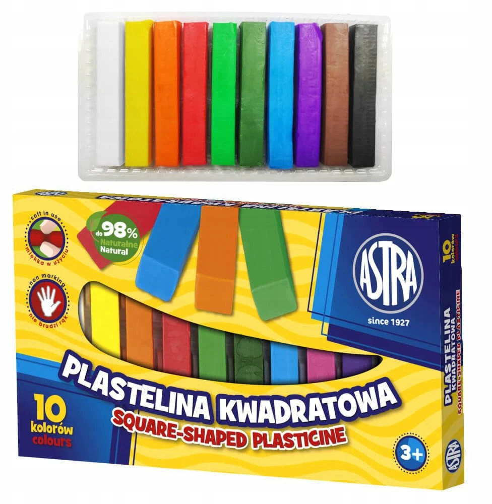 Plastelinas Astra, 10 spalvų, minkšta ir nelimpanti