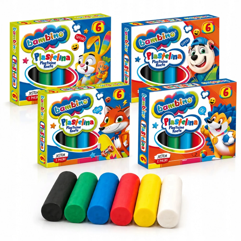 Plastelinas Bambino, 6 spalvos