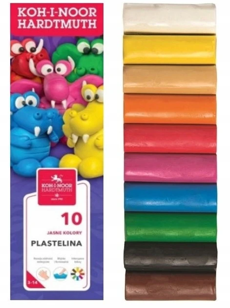 Plastelino rinkinys 10 spalvų, 200g, Koh-i-noor
