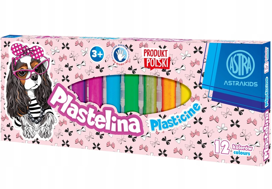 Plastelino rinkinys Astra, 12 spalvų