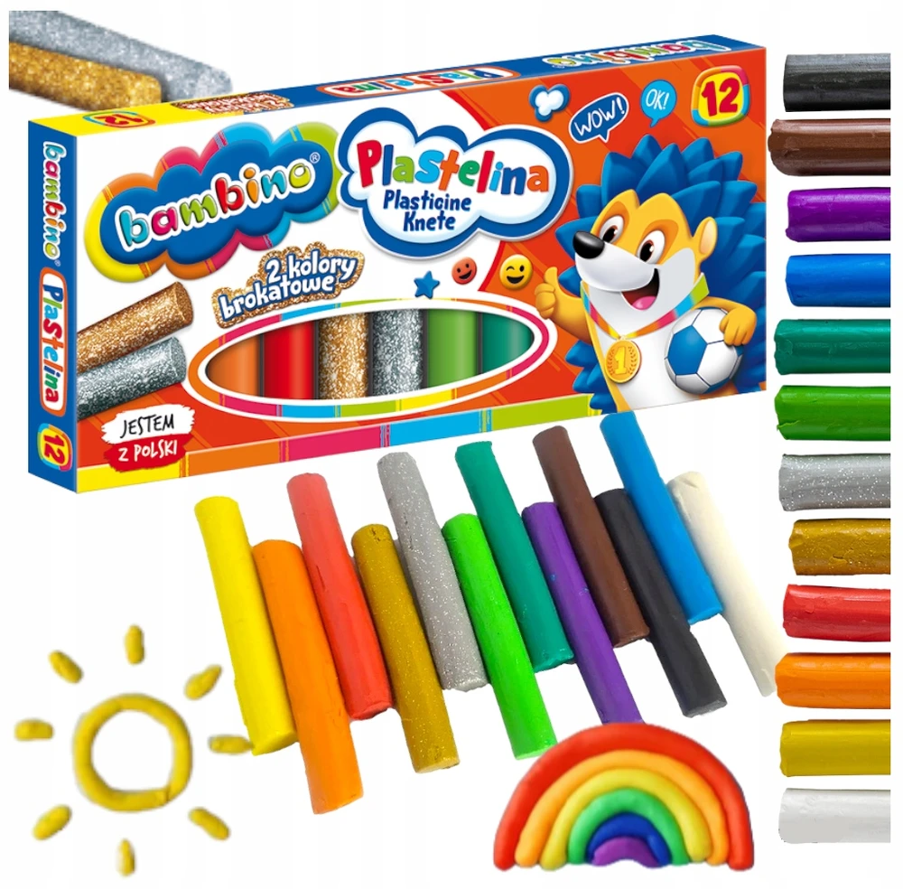 BAMBINO Plastilinas klasikinis 12 spalvų
