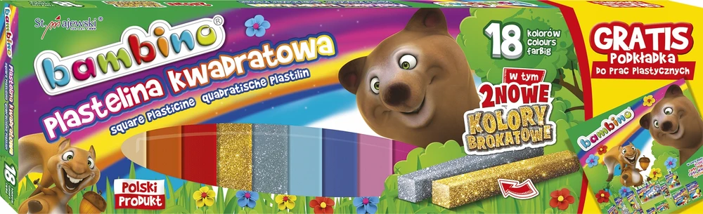 Plastelino rinkinys Bambino 18 spalvų + kilimėlis
