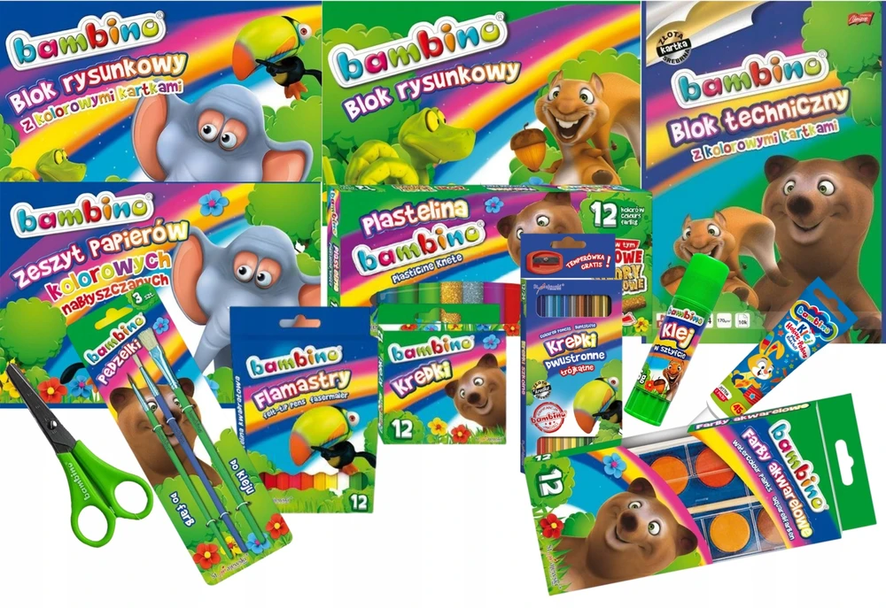 Plastelino rinkinys Bambino 18 spalvų + kilimėlis