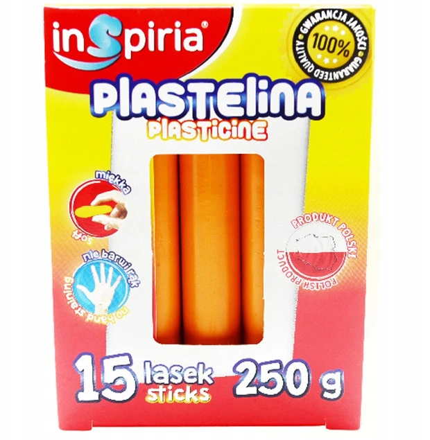 Plastelinos rinkinys Inspiria: 15 lazdelės, 250g, 12 ryškių spalvų