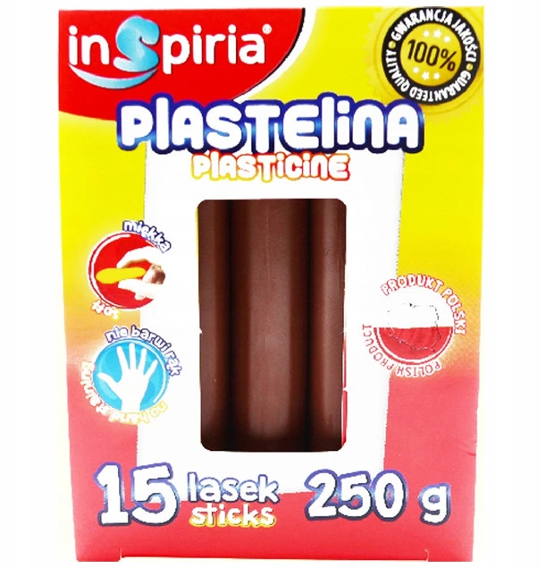 Plastelinos rinkinys Inspiria: 15 lazdelės, 250g, 12 ryškių spalvų