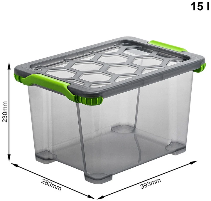 Dėžė su dangčiu Evo Total Rotho 39.3x28.3x16cm/11L permatoma/pilka