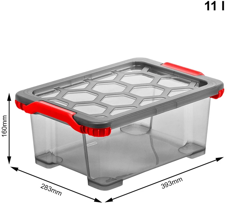 Dėžė su dangčiu Evo Total Rotho 39.3x28.3x16cm/11L permatoma/pilka