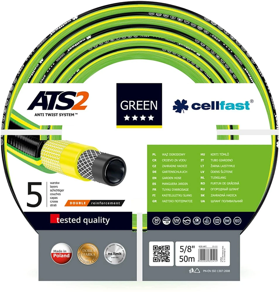 Wąż CELLFAST Žalias ATS2 SODO ŽARNOS DYDIS: 3/4" ILGIS: 50m