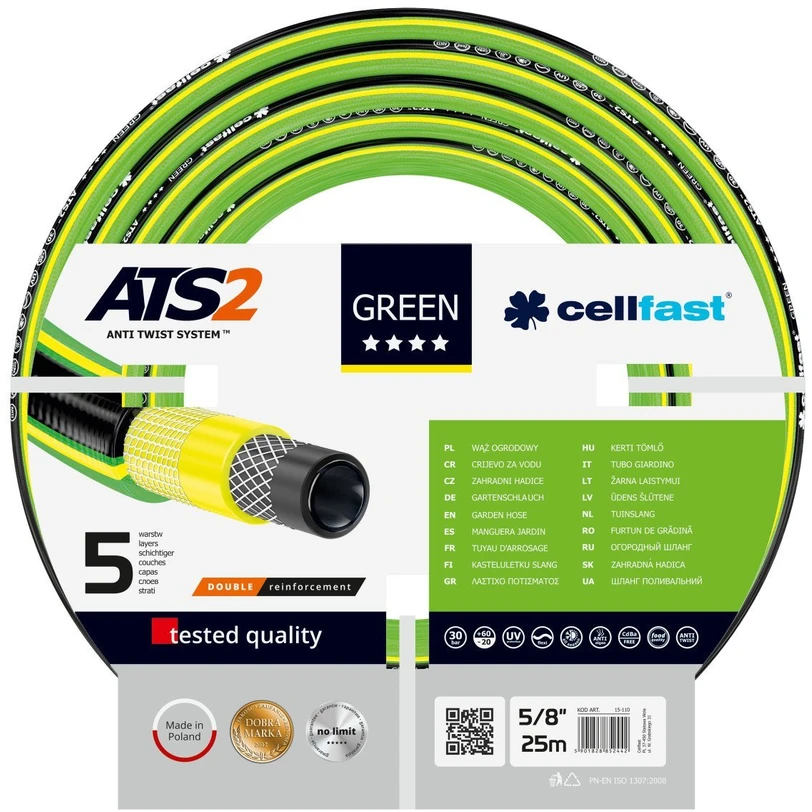 CELLFAST Žalias ATS2 SODO ŽARNOS DYDIS: 5/8" ILGIS: 25m