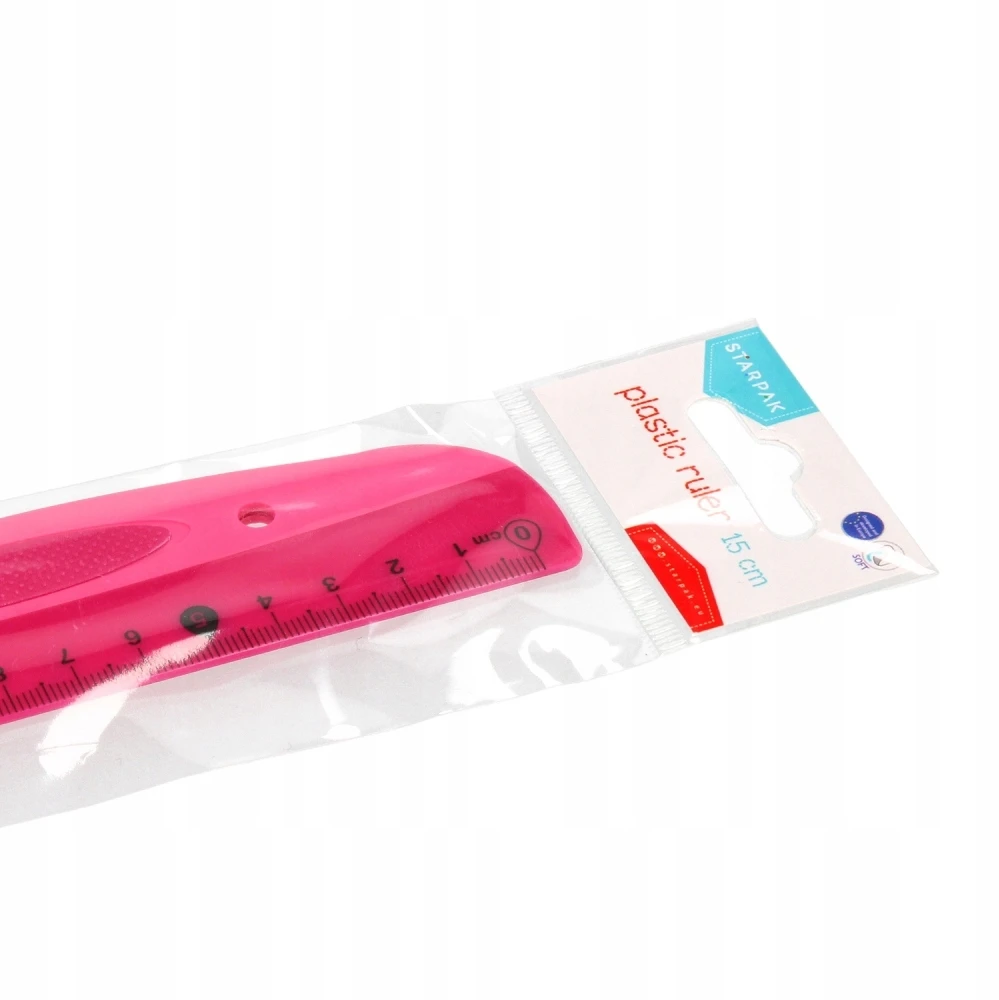 Plastikinė liniuotė 15cm, rožinė, Starpak