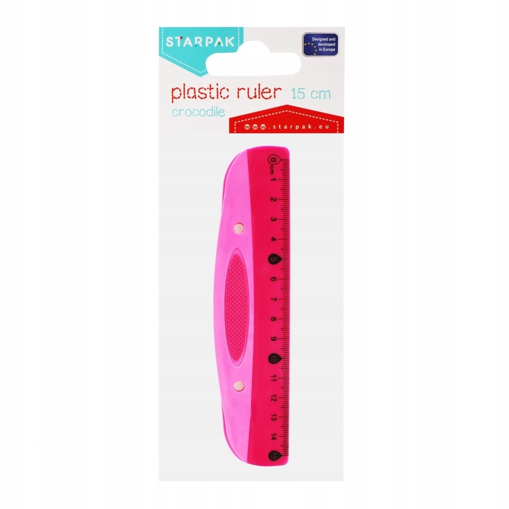 Plastikinė liniuotė 15cm, rožinė, Starpak