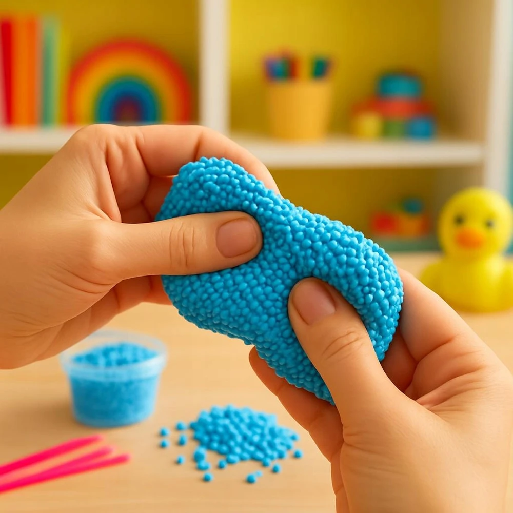PLASTIKINĖ MASĖ SU KAMULIAIS FOAM CLAY Creative putplastis PIANKOLINA 6 vnt.