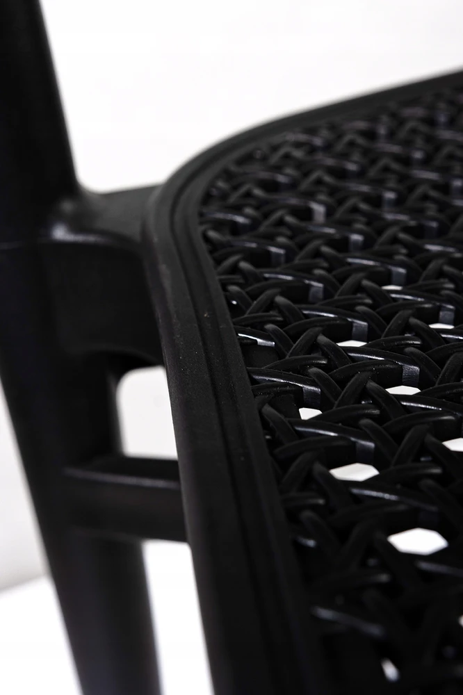 Plastikinė moderni sodo kėdė valgomajam balkone Retta Juodas