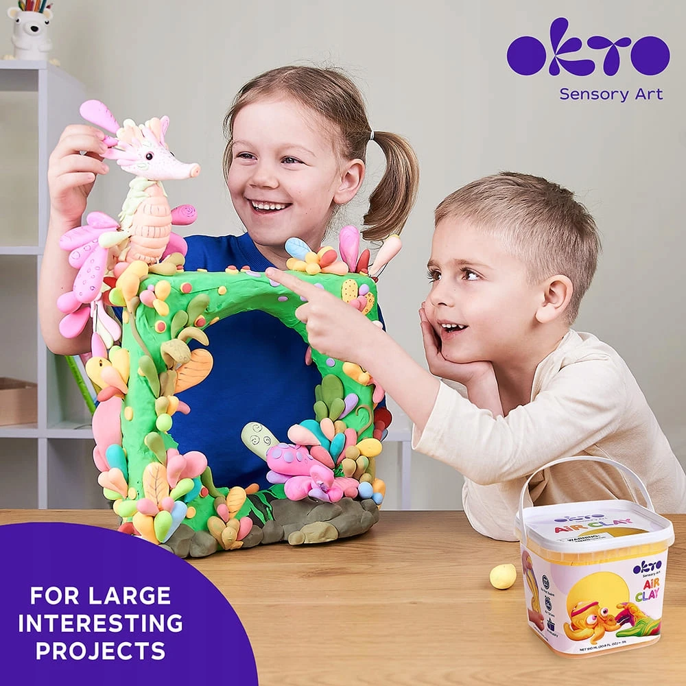 Plastikinė žaidimų tešlos masė Balta 910ml Okto Foam