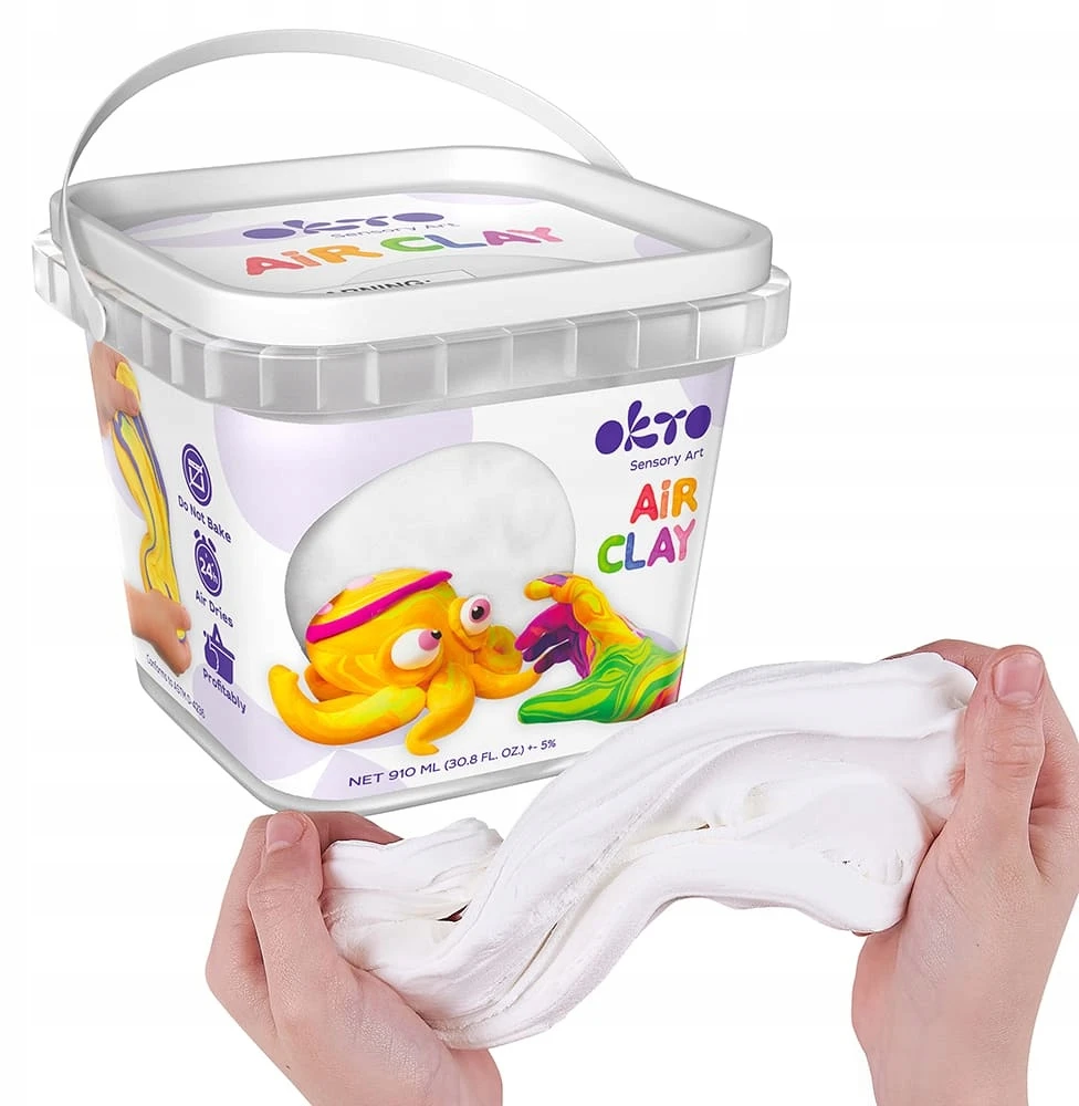 Plastikinė žaidimų tešlos masė Balta 910ml Okto Foam