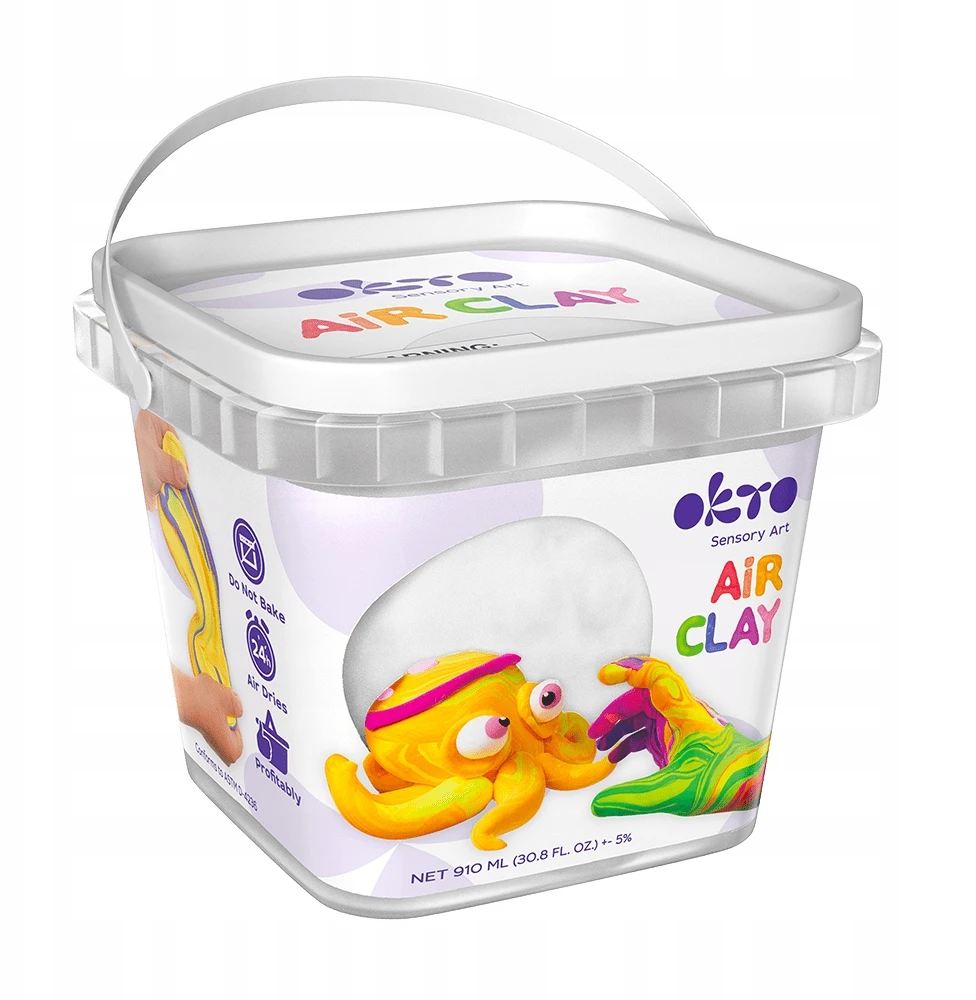 Plastikinė žaidimų tešlos masė Balta 910ml Okto Foam