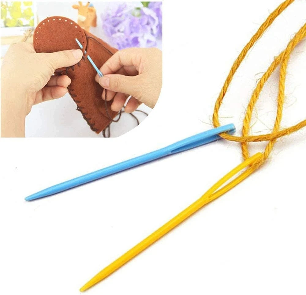 PLASTIKINĖS adatos 100 Vnt. 7cm Kelių spalvų glotnus, didelis tinklelis, ILGUS